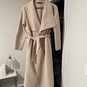 Boohoo Beige Wool-Blend Coat